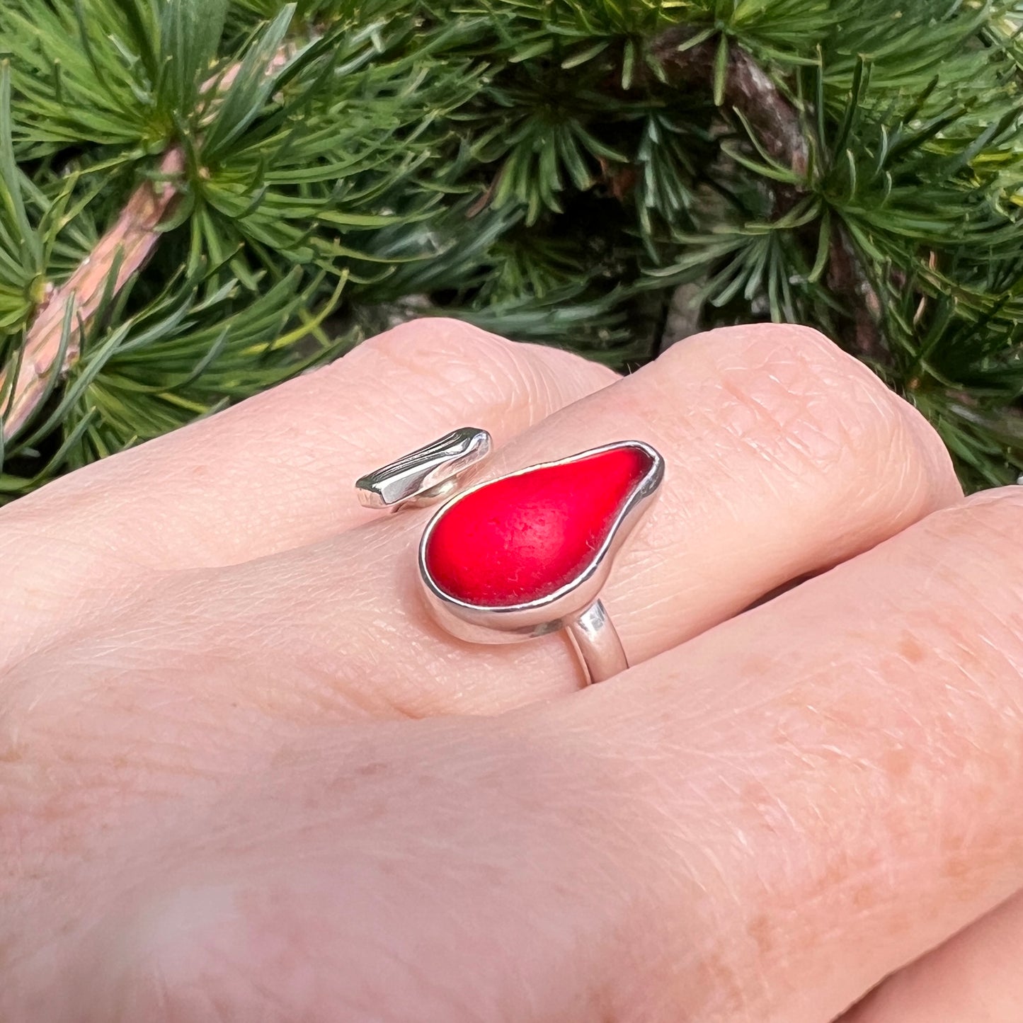 Adjustable Sea Glass Ring