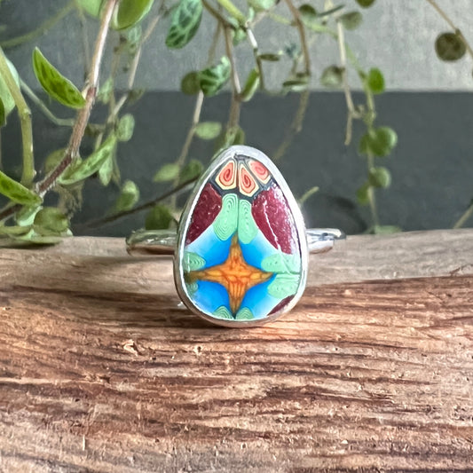Silver Polymer Clay Ring