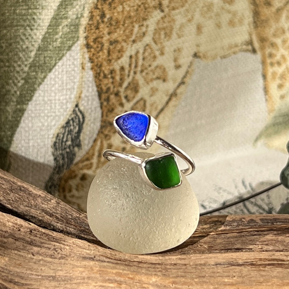 Adjustable Sea Glass Ring