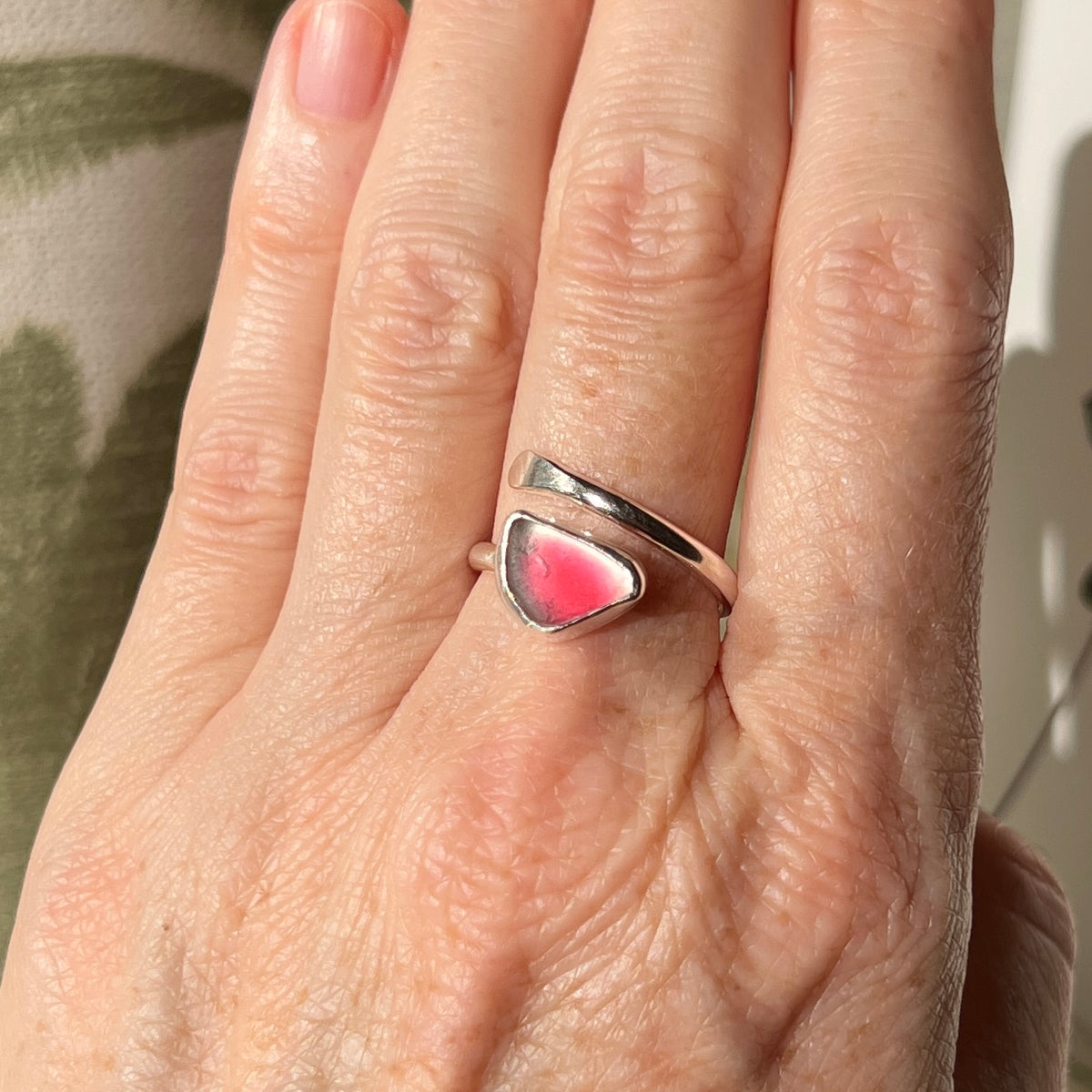 Adjustable Sea Glass Ring